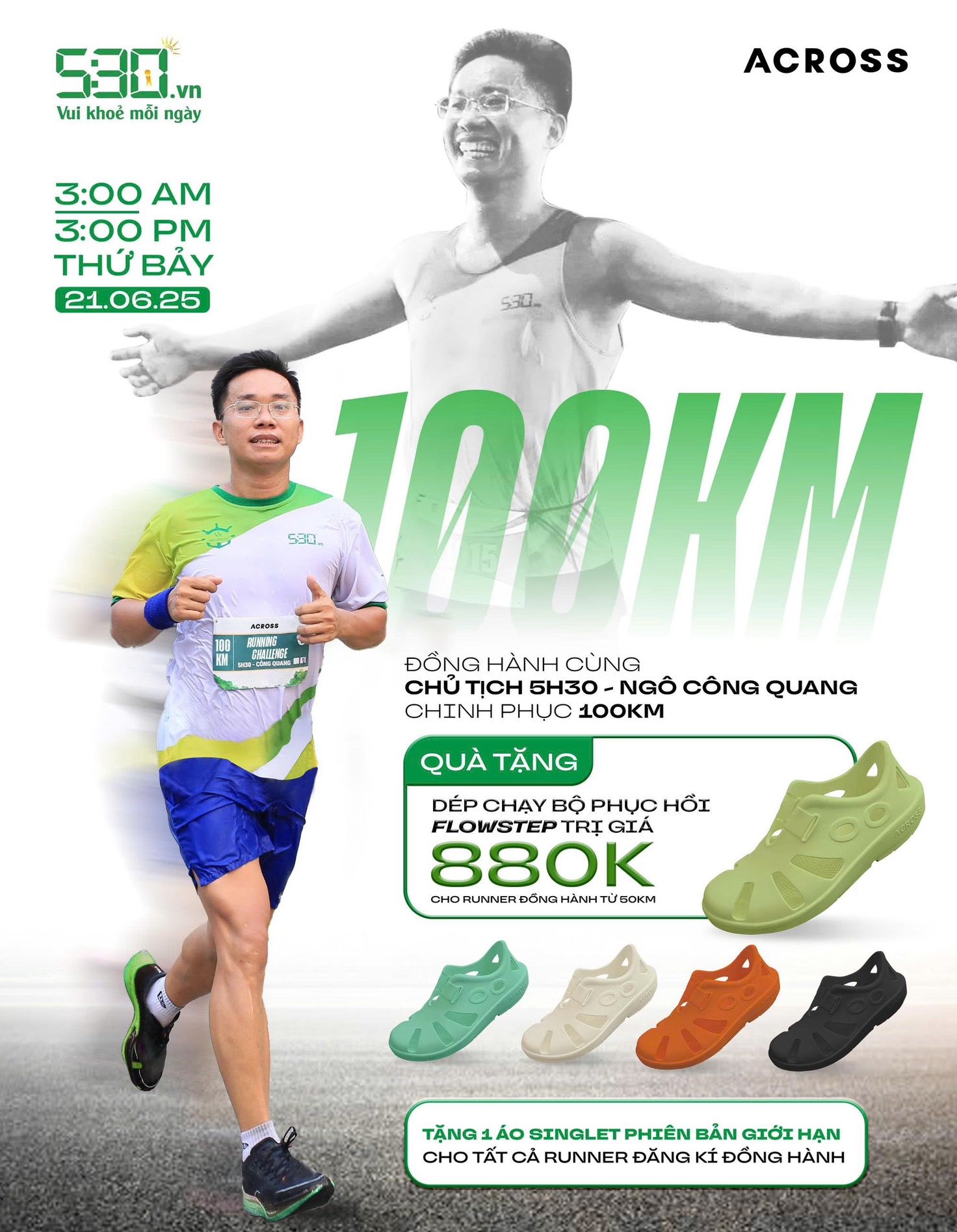 Tròn 1 tuần của challenge 100km: Tôi đã chạy – Dép đã bay – Tình đã gieo